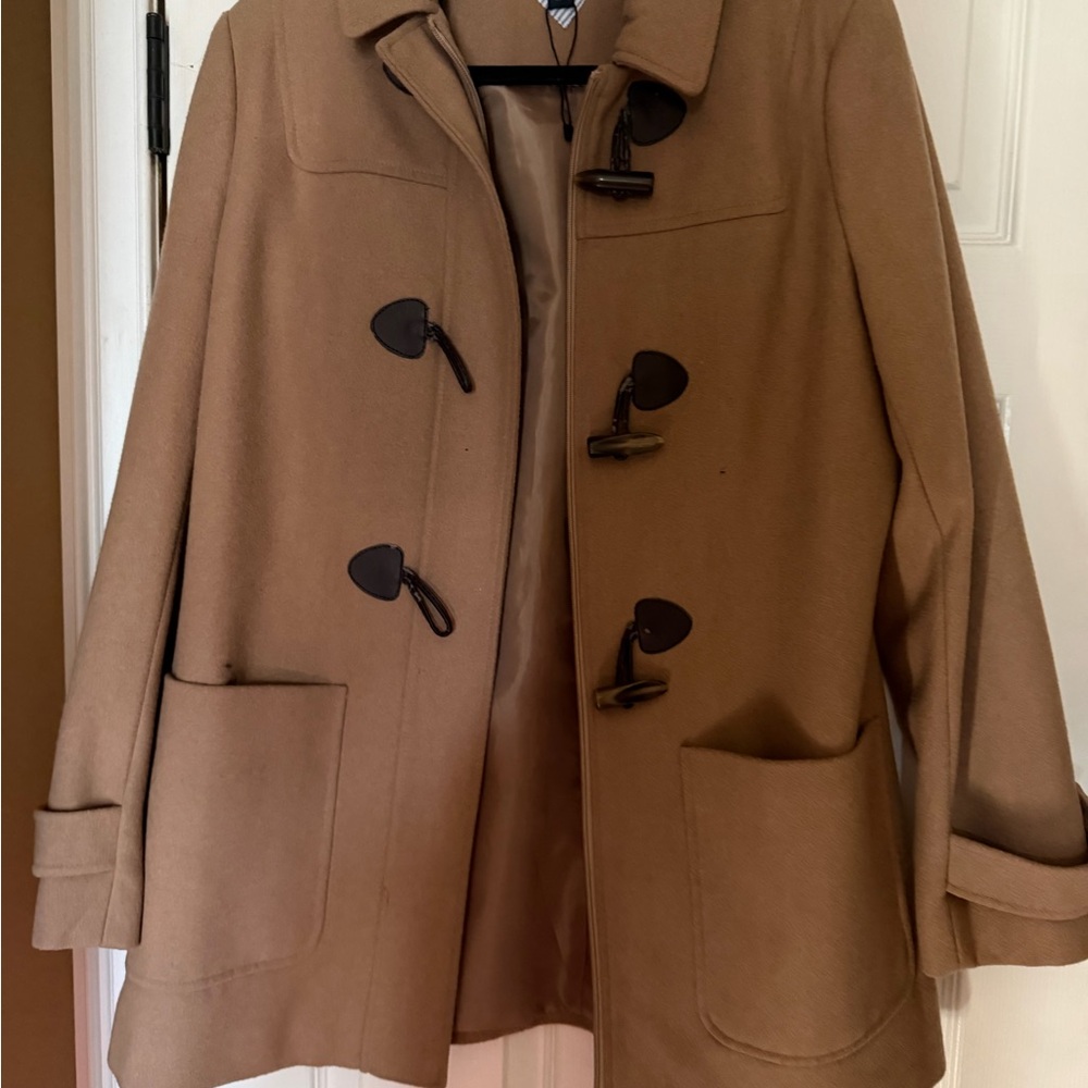 Tommy Hilfiger Camel Coat with Toggle Closures